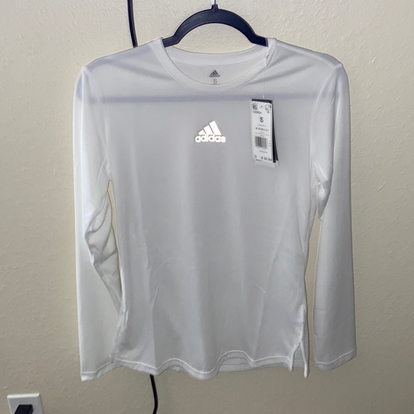 adidas Tops - NWT White Adidas Long Sleeve Shirt